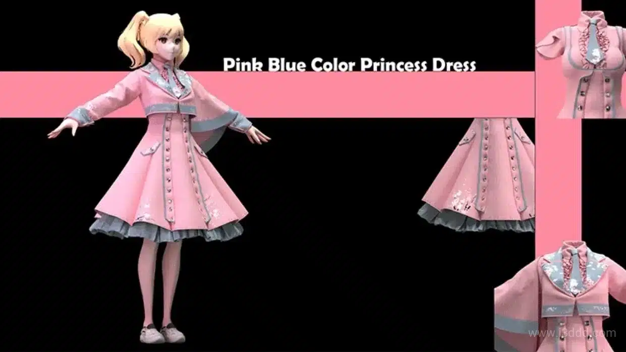 动漫游戏风女装连衣裙手办模型 – Anime Game Women’s Dress Figure