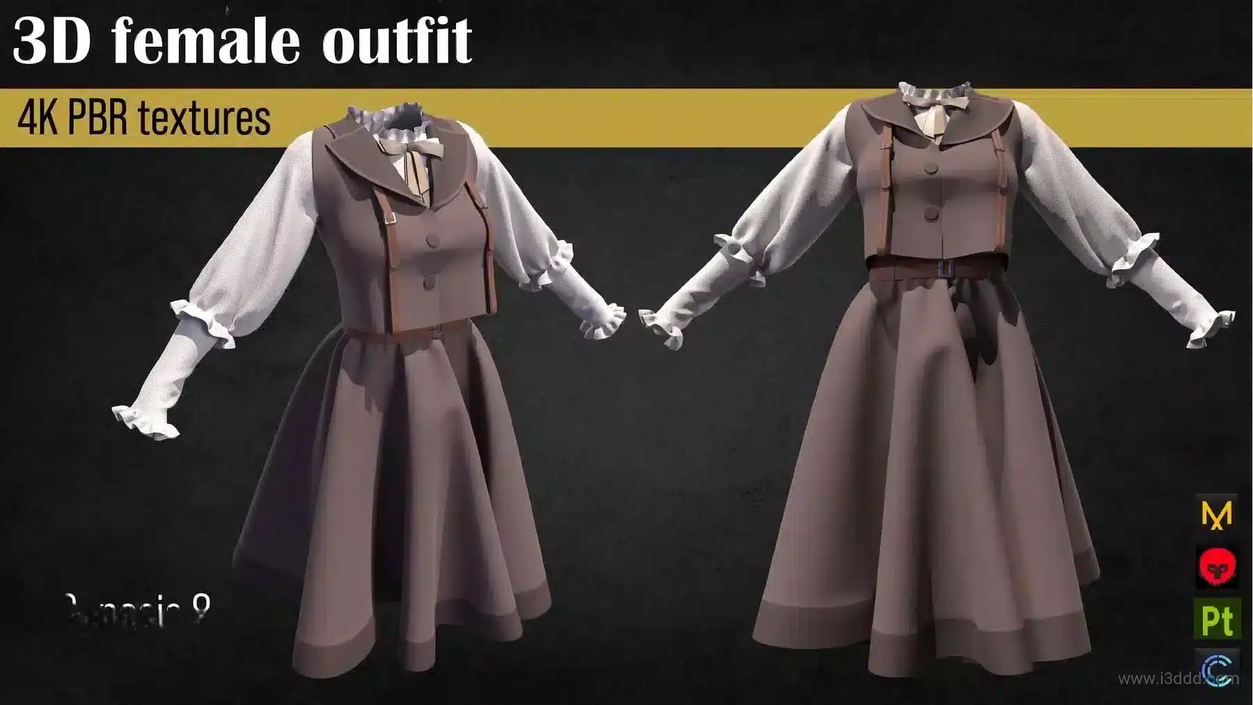 女式连衣裙长裙校服制服 – Women’s Long Dress School Uniform