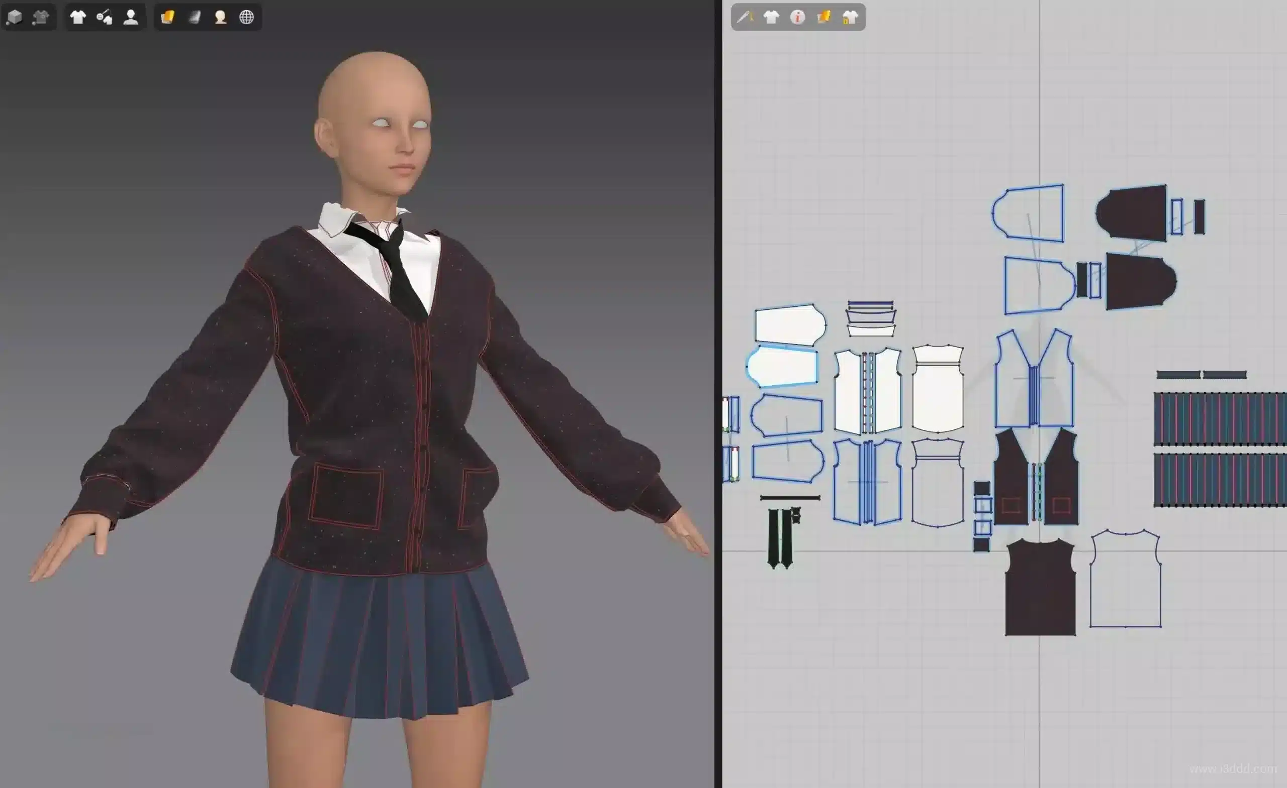 纯真女生百褶裙校服制服套装 – Girl’s Pleated School Uniform Set