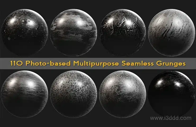 基于照片的划痕污渍无缝贴图 – 110 Photo-based Multipurpose Seamless Grunges