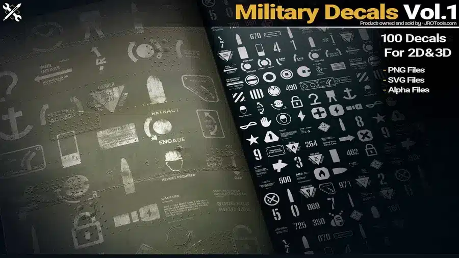 100 个 HUD 军事贴花 – Military Decals Vol.1