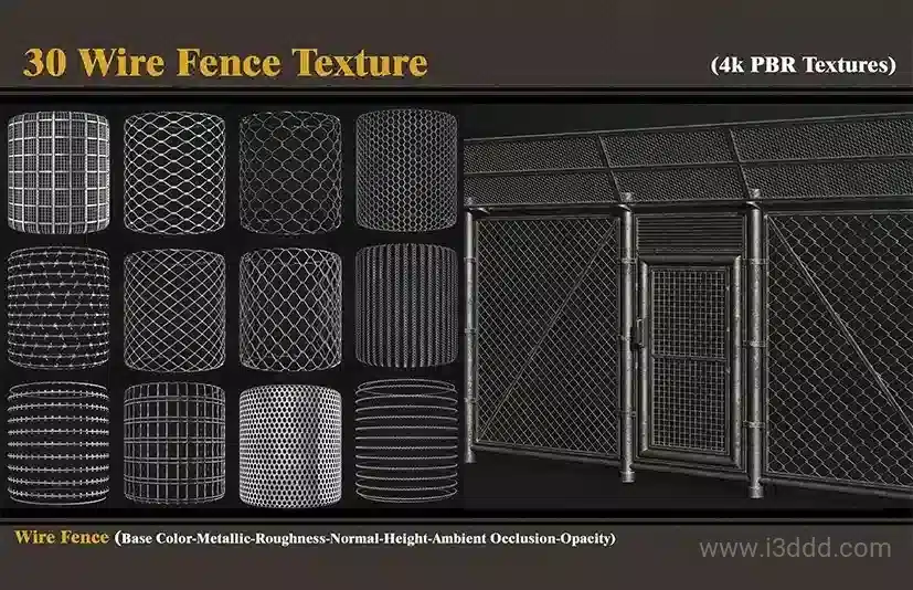铁丝网纹理 – 30 Wire Fence Texture