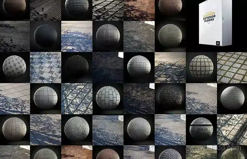 扫描的室外地板 – EXORBITART -20x Scanned Exterior Floors V.1 – Texture Collection