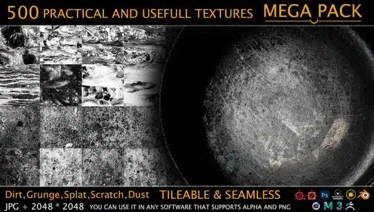 500 个破损划痕污渍贴图 – 500 Practical Stencil Imperfection